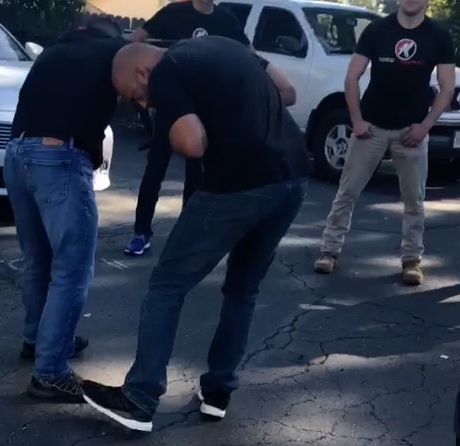 Changing position to both defend and counterattack simultaneously.